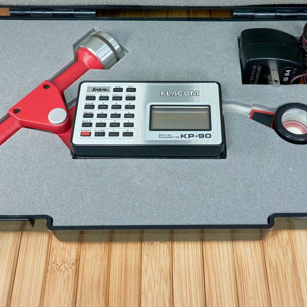 Ordro Placom KP-90 Roller-Type Digital Planimeter, CASE & AC Cord, Made in Japan